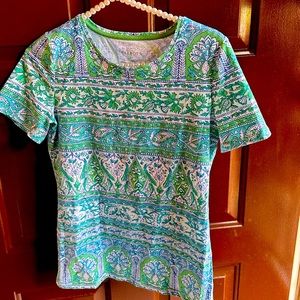 Blue and green colored top by Talbots size extra small, never worn!